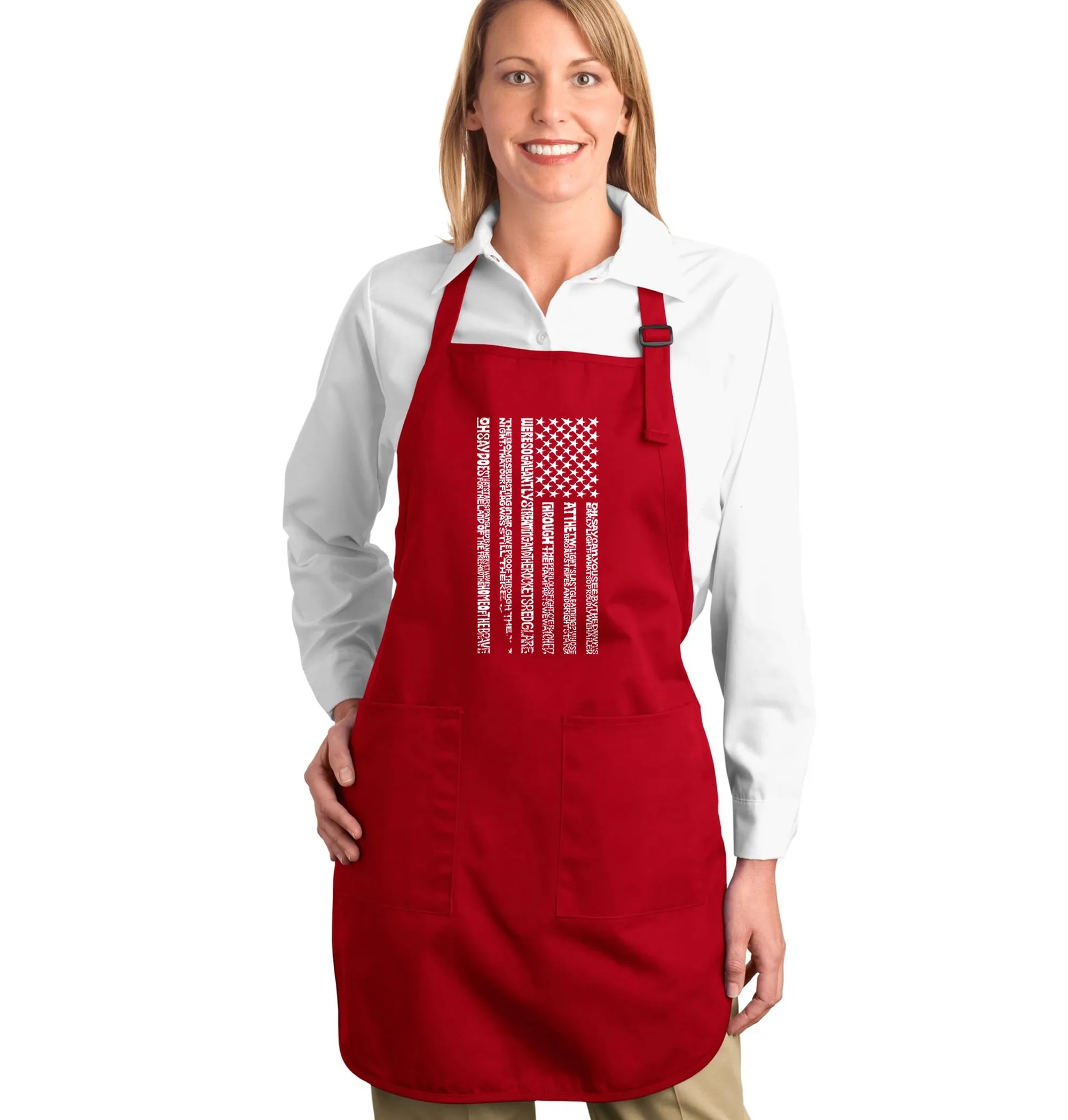 National Anthem Flag - Full Length Word Art Apron sold by LA Pop Art product image thumbnail 3