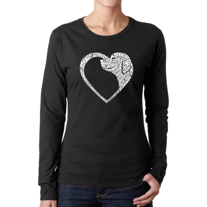 Dog Heart - Women's Word Art Long Sleeve T-Shirt sold by LA Pop Art
