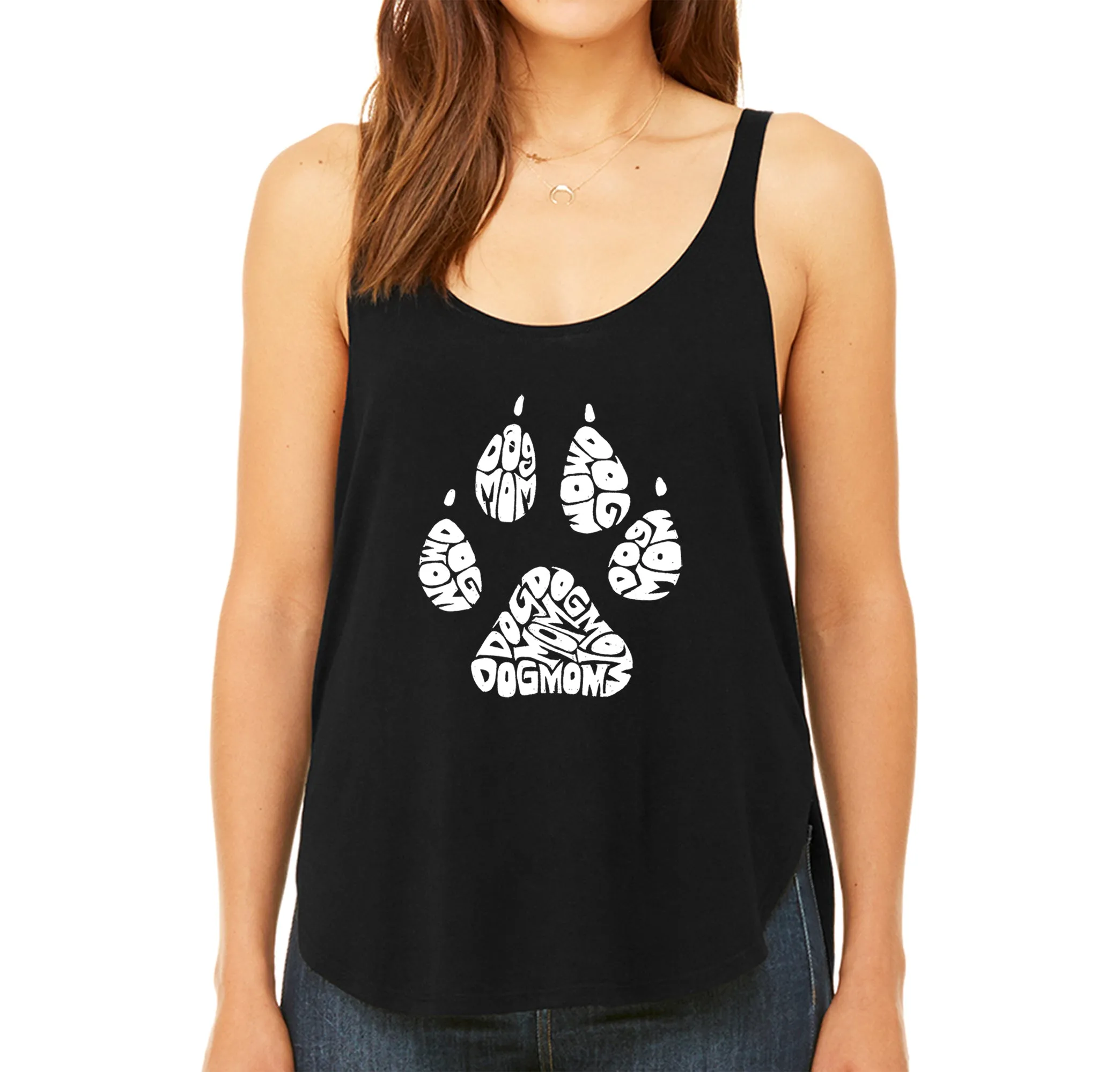 Dog Mom - Women's Word Art Flowy Tank Top sold by LA Pop Art
