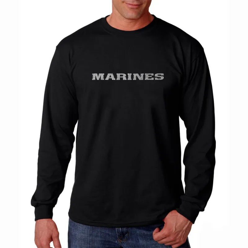 LYRICS TO THE MARINES HYMN - Men's Word Art Long Sleeve T-Shirt sold by LA Pop Art