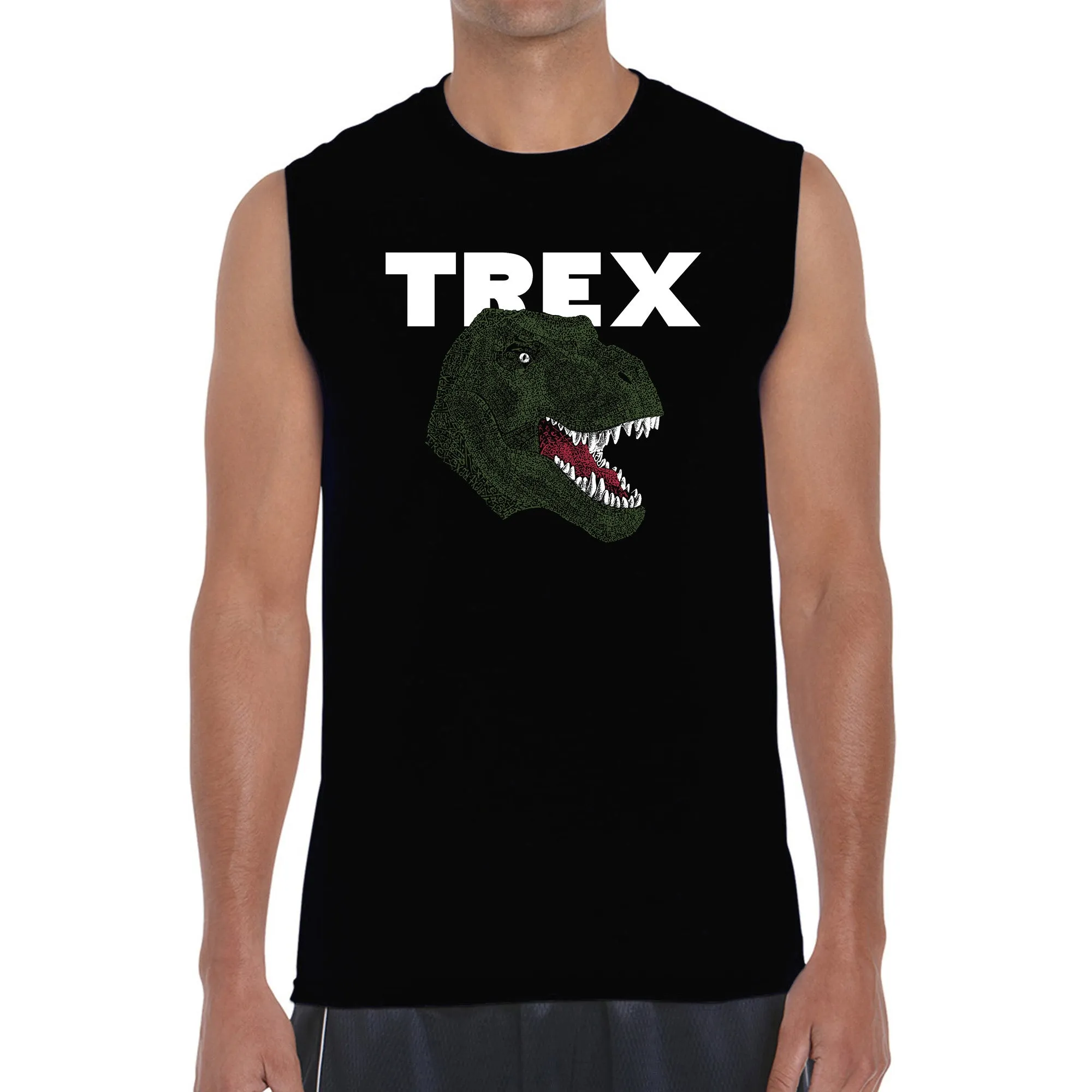 T-Rex Head - Men's Word Art Sleeveless T-Shirt sold by LA Pop Art