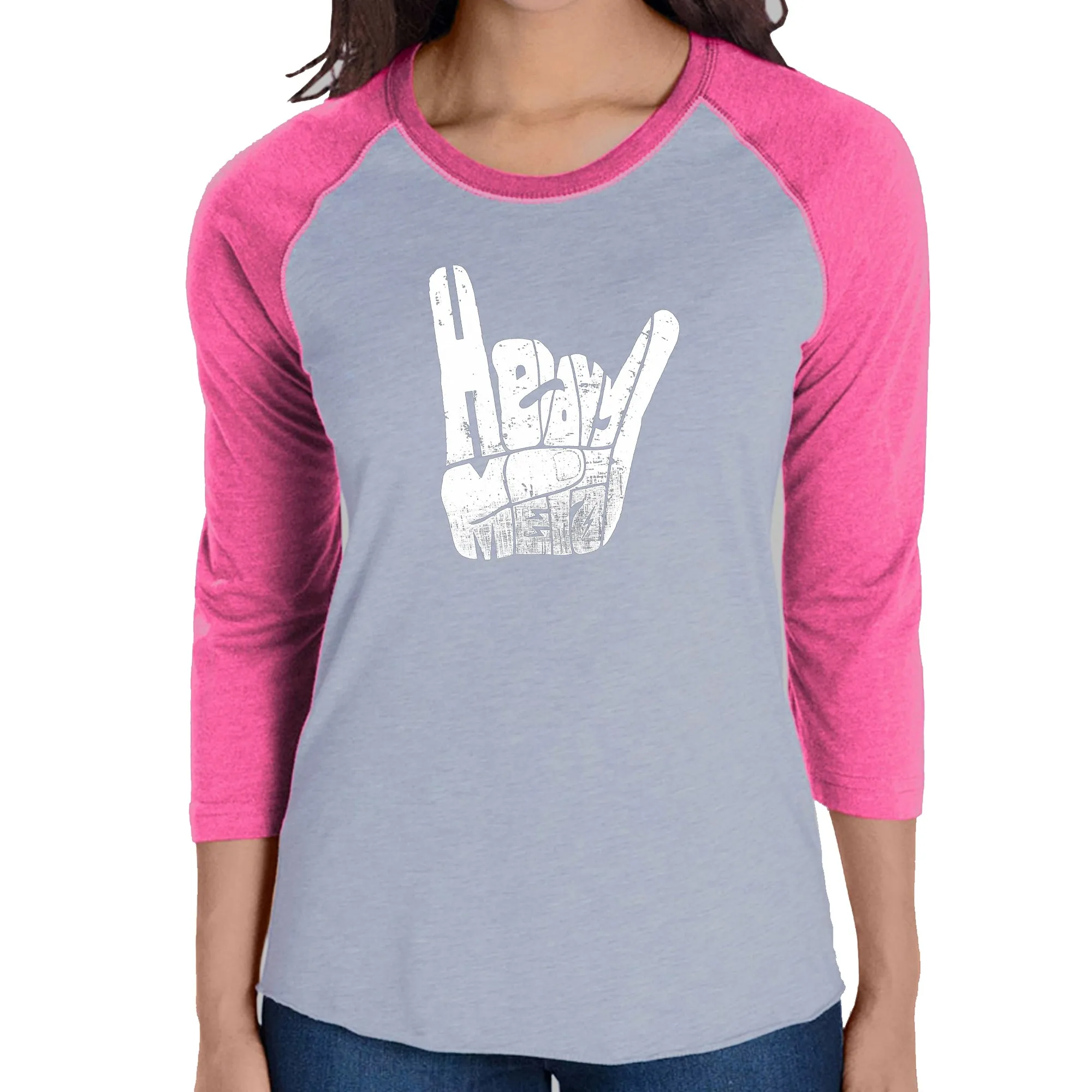Heavy Metal - Women's Raglan Baseball Word Art T-Shirt sold by LA Pop Art product image thumbnail 4