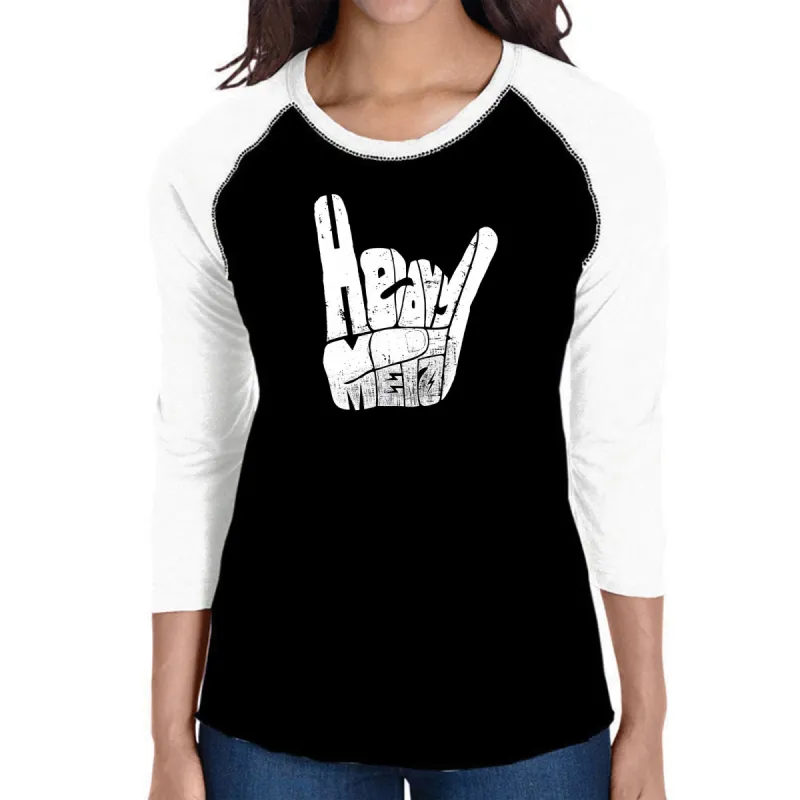Heavy Metal - Women's Raglan Baseball Word Art T-Shirt sold by LA Pop Art