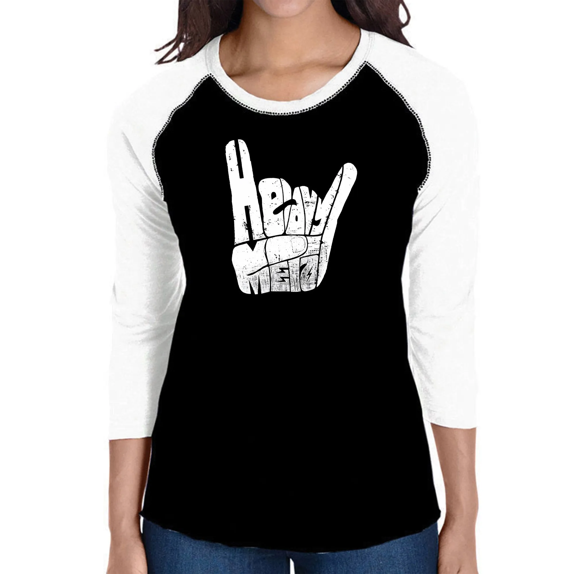 Heavy Metal - Women's Raglan Baseball Word Art T-Shirt sold by LA Pop Art