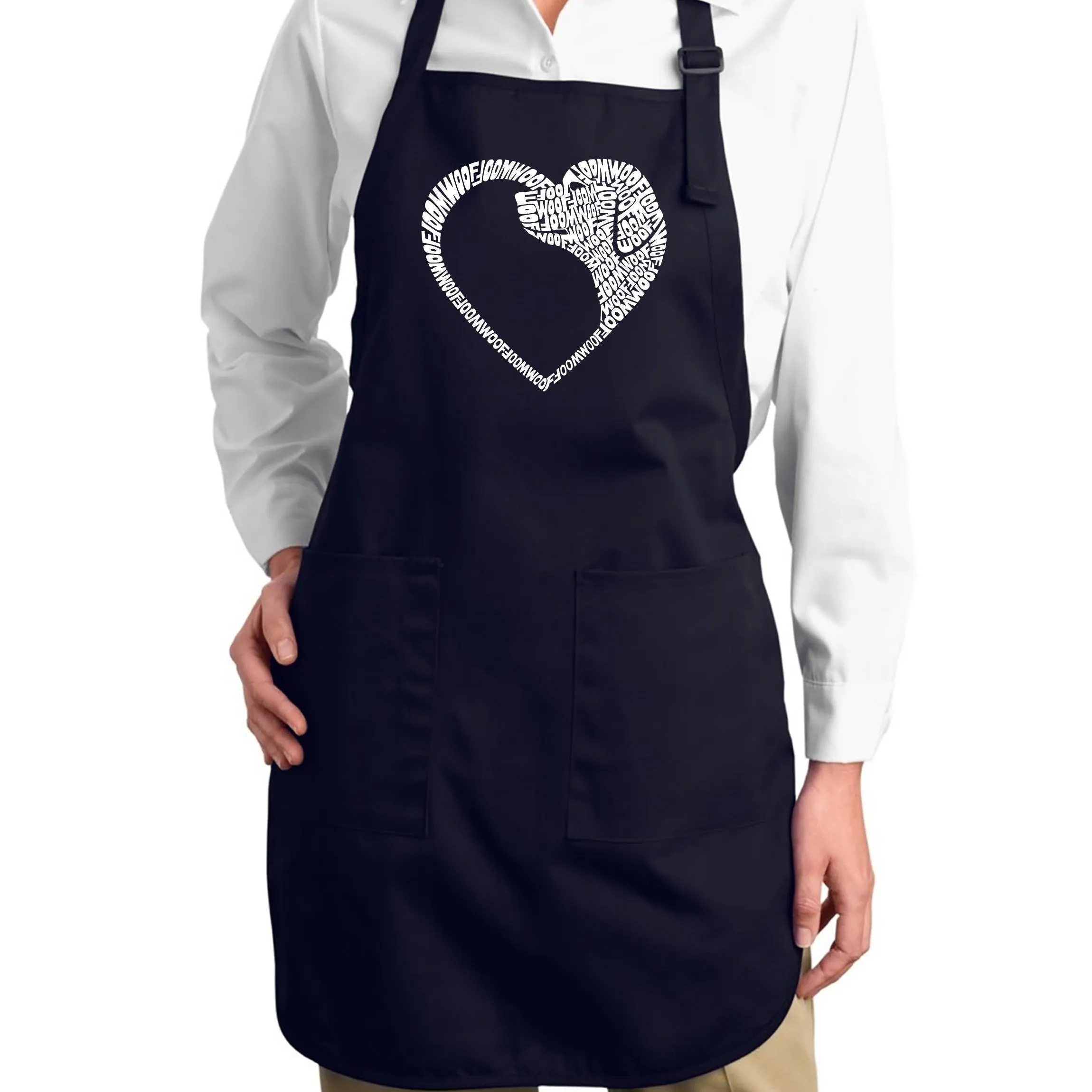 Dog Heart - Full Length Word Art Apron sold by LA Pop Art product image thumbnail 4