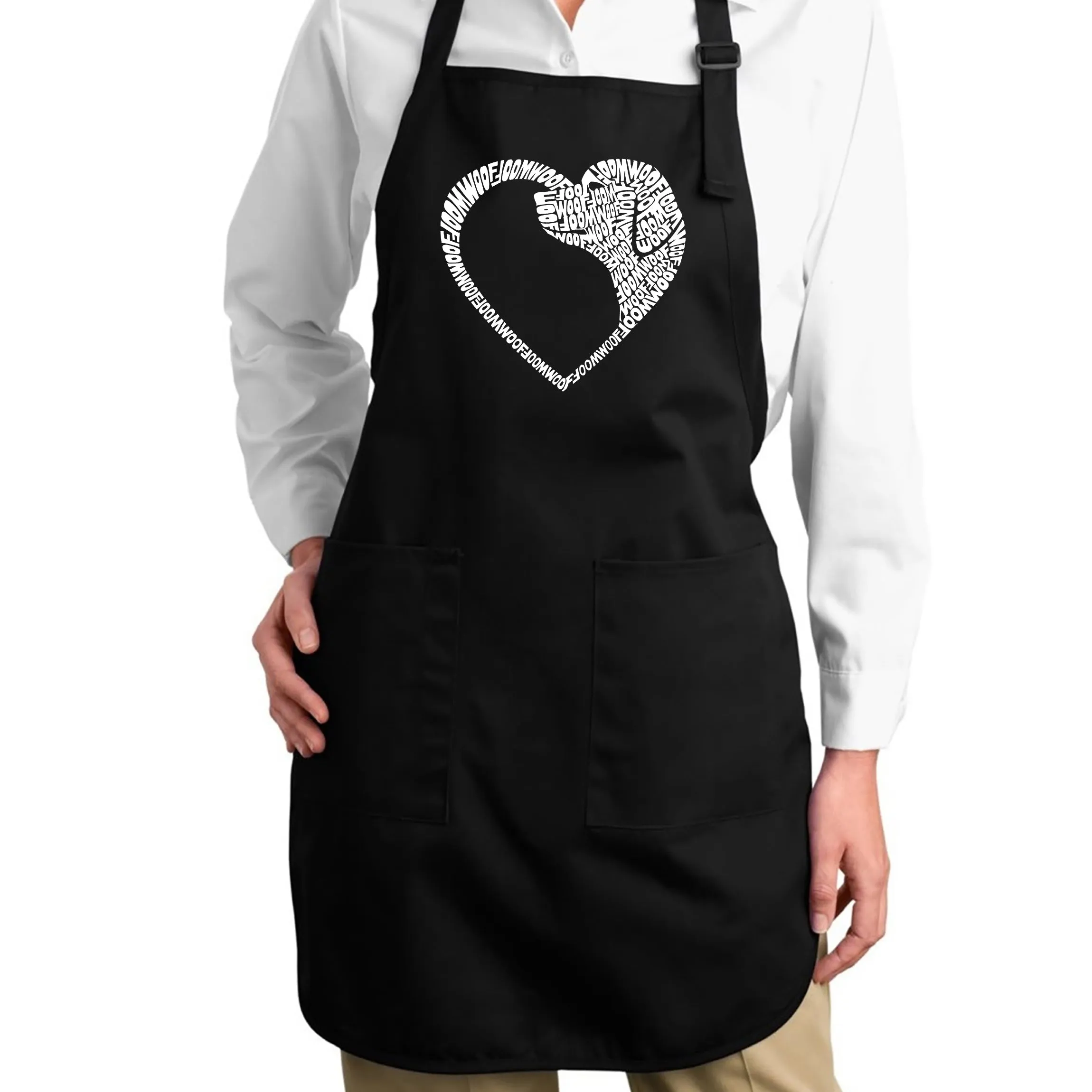 Dog Heart - Full Length Word Art Apron sold by LA Pop Art
