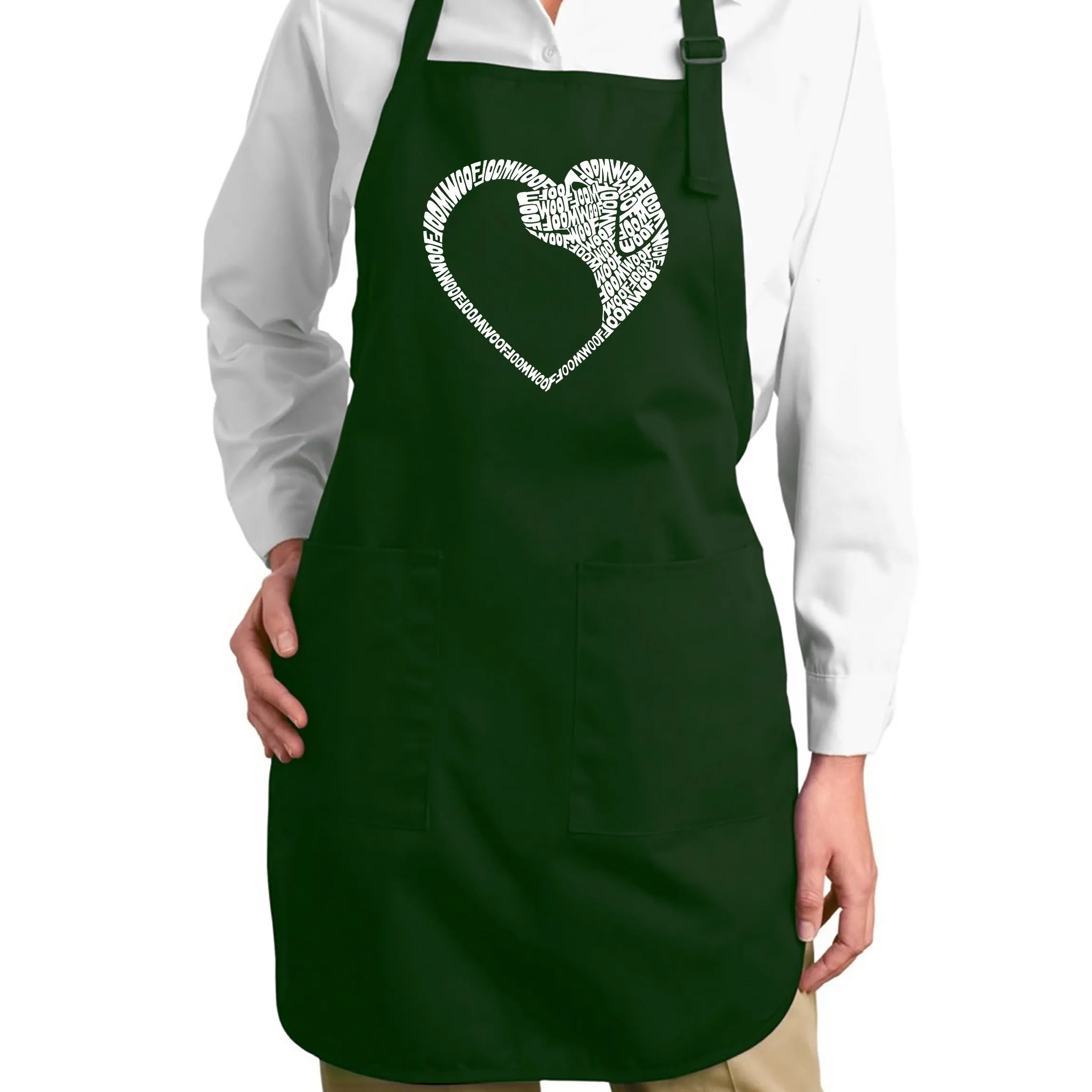Dog Heart - Full Length Word Art Apron sold by LA Pop Art product image thumbnail 5
