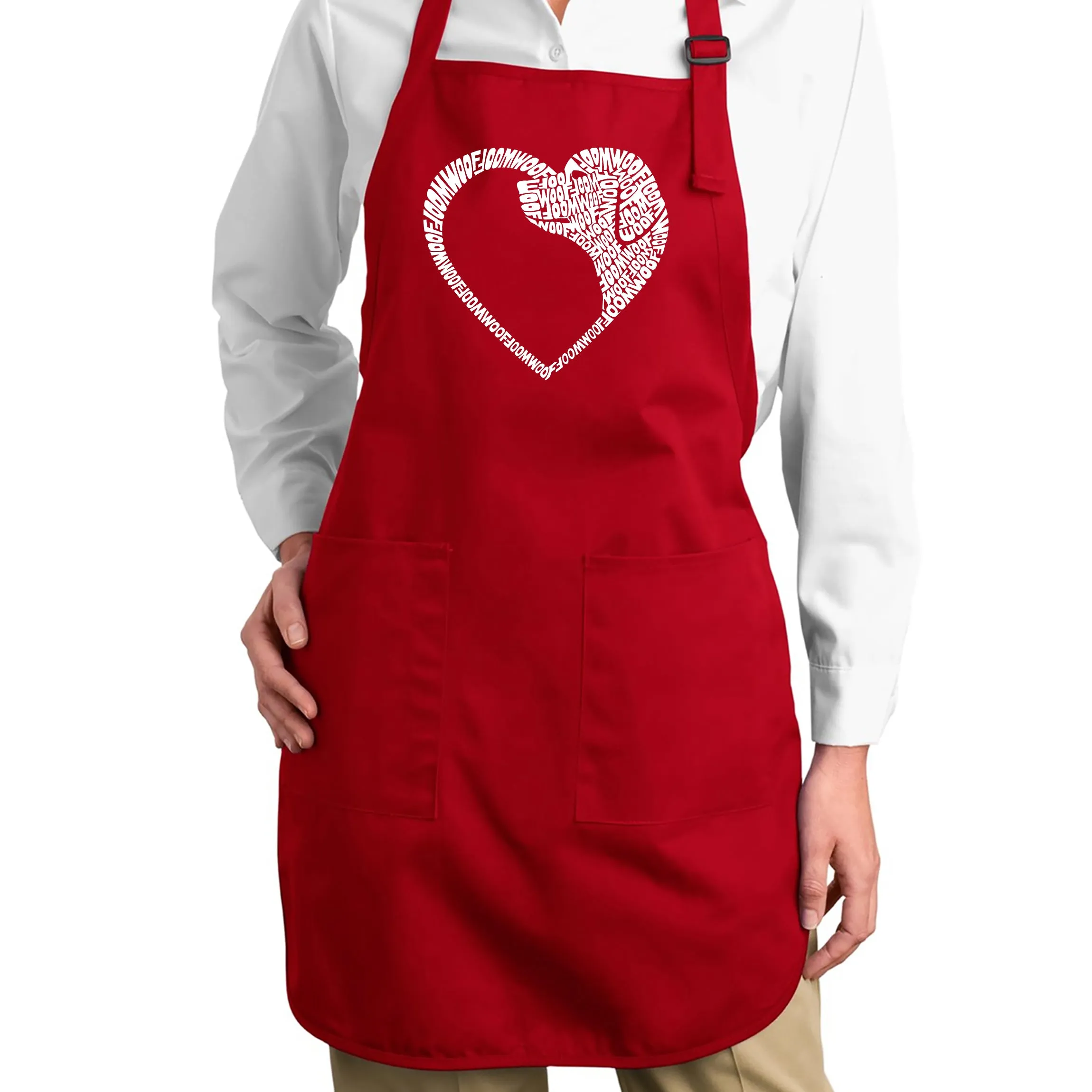 Dog Heart - Full Length Word Art Apron sold by LA Pop Art product image thumbnail 3
