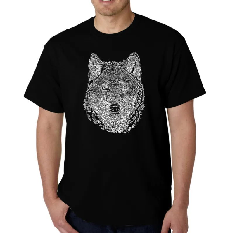 Wolf - Men's Word Art T-Shirt sold by LA Pop Art