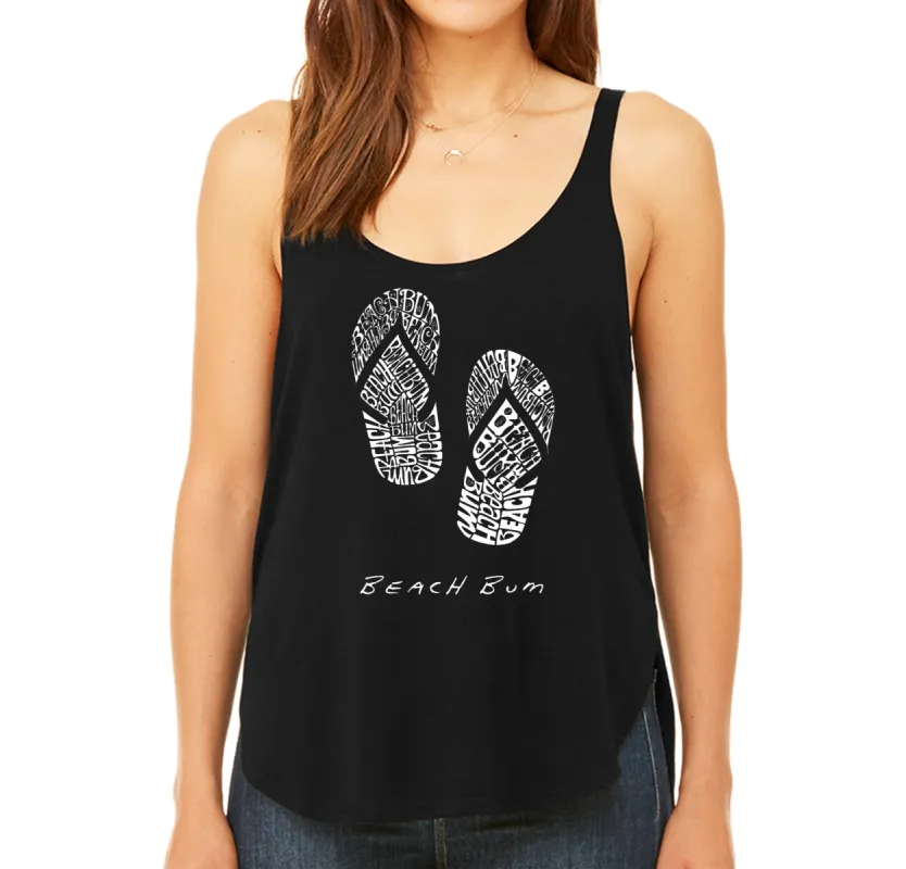 BEACH BUM - Women's Word Art Flowy Tank sold by LA Pop Art
