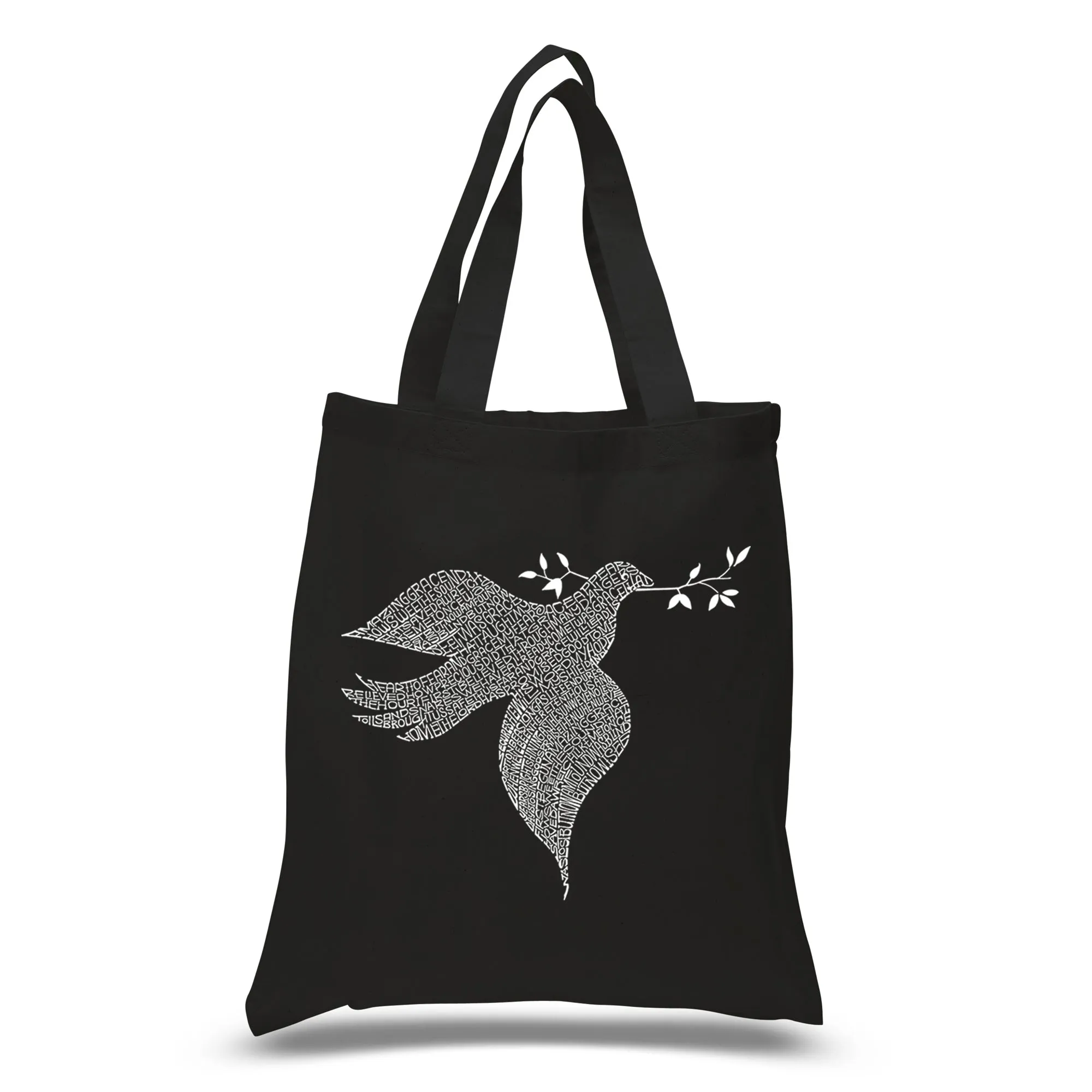 Dove - Small Word Art Tote Bag sold by LA Pop Art