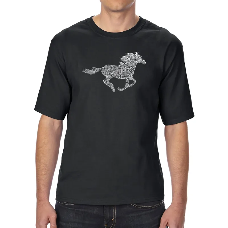 Horse Breeds - Men's Tall Word Art T-Shirt sold by LA Pop Art