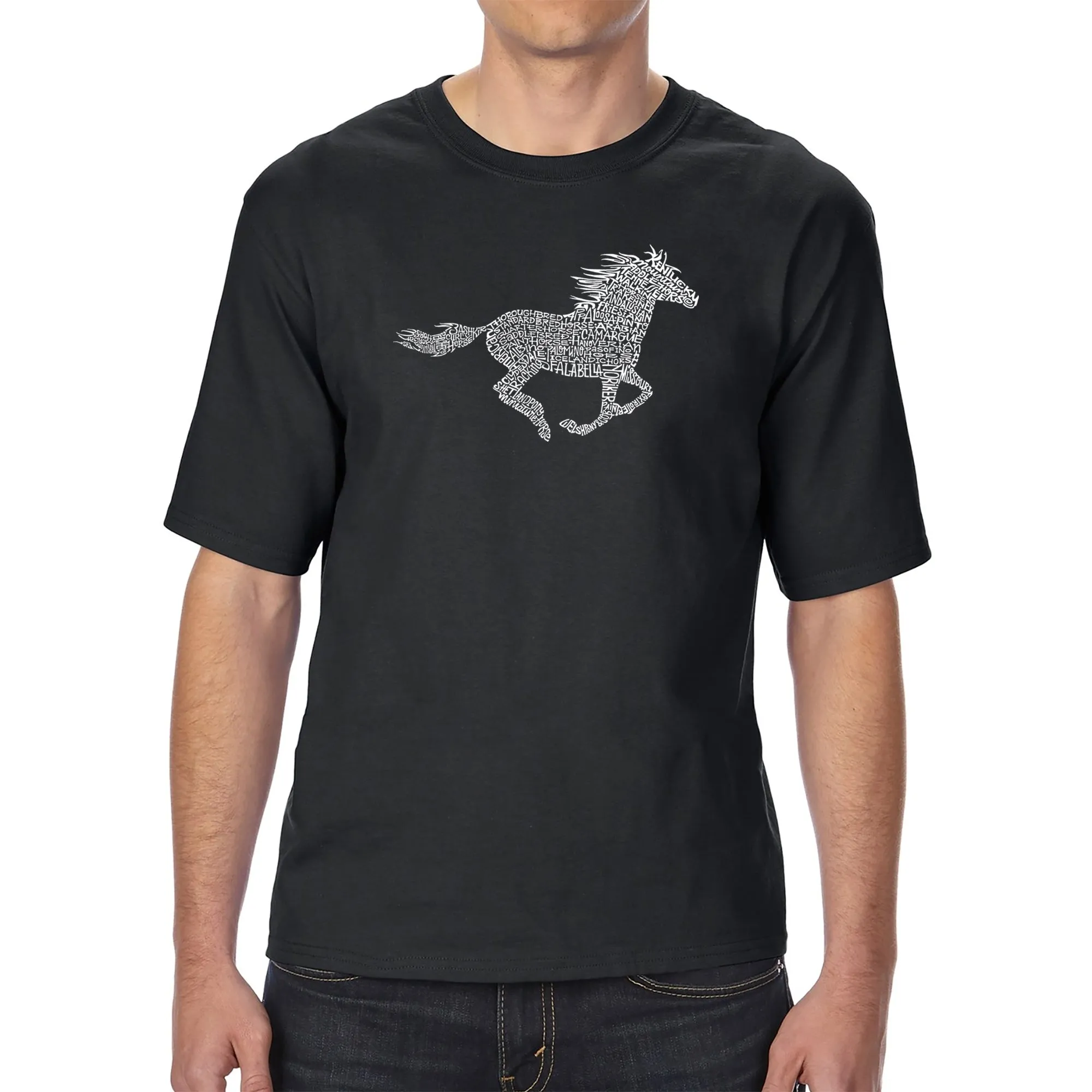 Horse Breeds - Men's Tall Word Art T-Shirt sold by LA Pop Art