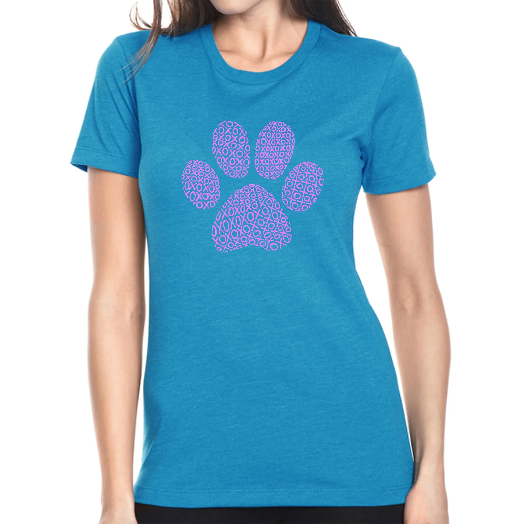 XOXO Dog Paw  - Women's Premium Blend Word Art T-Shirt sold by LA Pop Art product image thumbnail 4