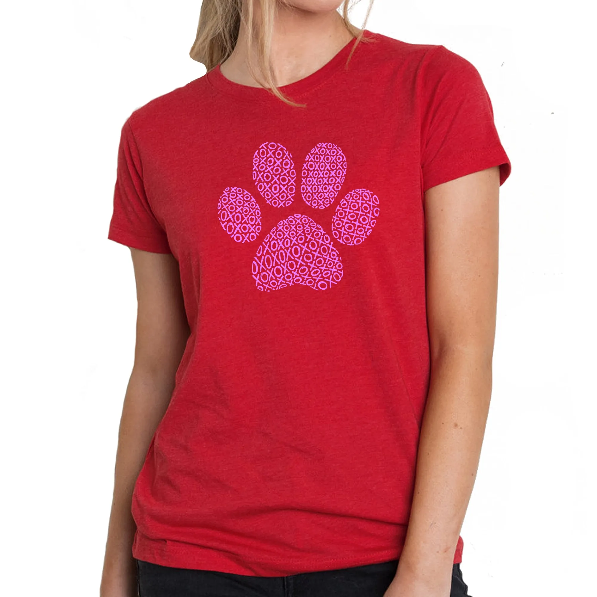 XOXO Dog Paw  - Women's Premium Blend Word Art T-Shirt sold by LA Pop Art product image thumbnail 5