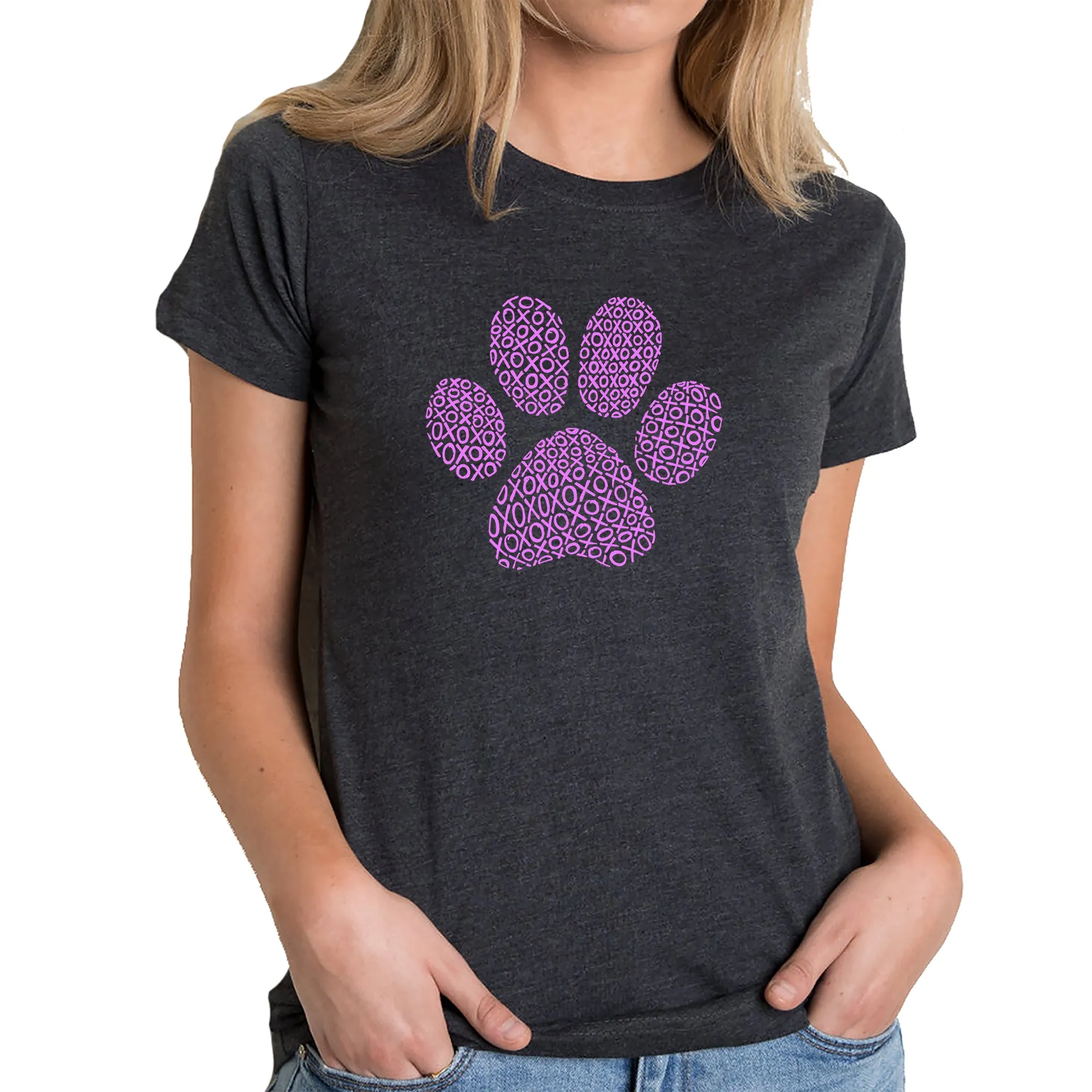 XOXO Dog Paw  - Women's Premium Blend Word Art T-Shirt sold by LA Pop Art