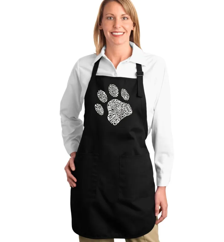 Dog Paw - Full Length Word Art Apron sold by LA Pop Art