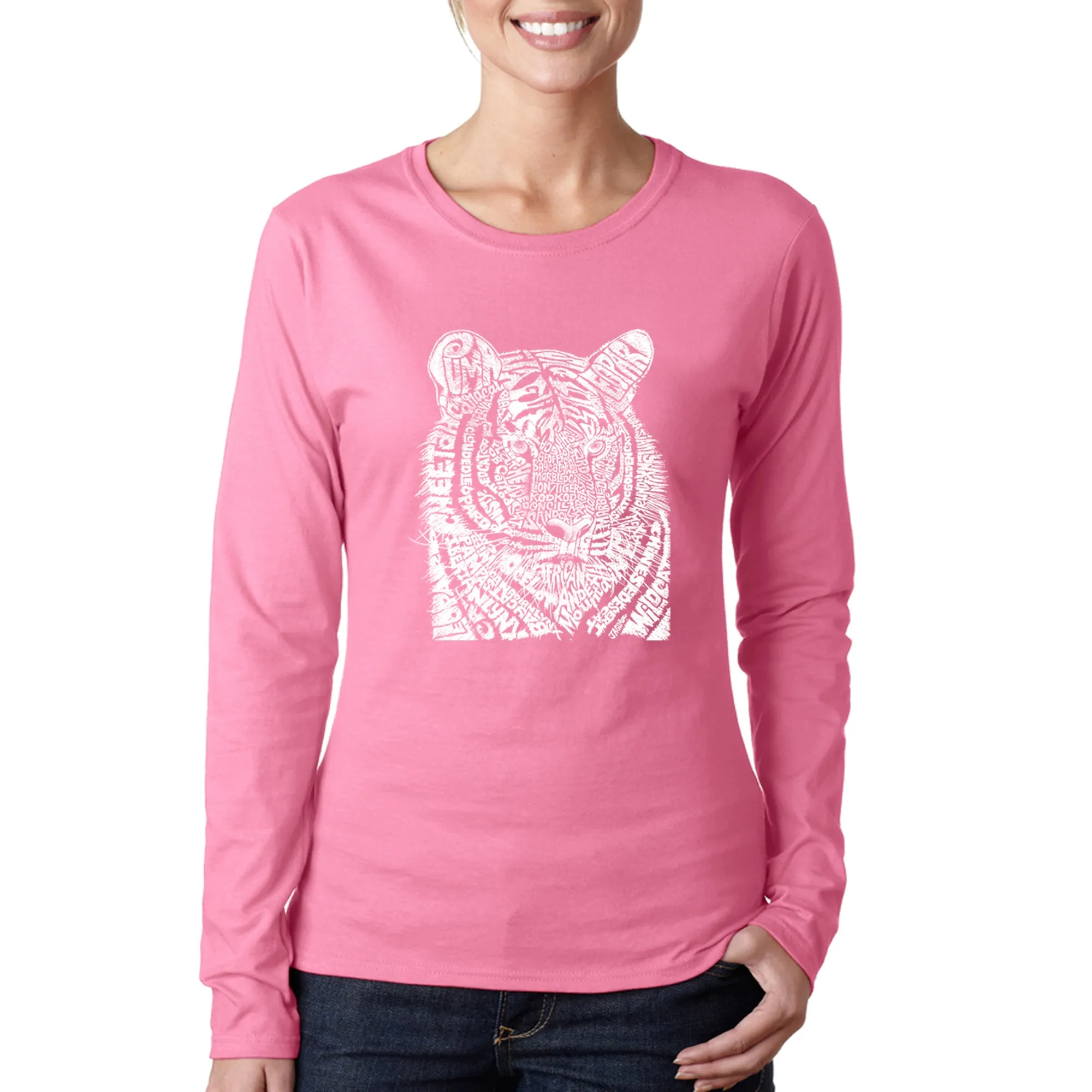 Big Cats - Women's Word Art Long Sleeve T-Shirt sold by LA Pop Art product image thumbnail 3