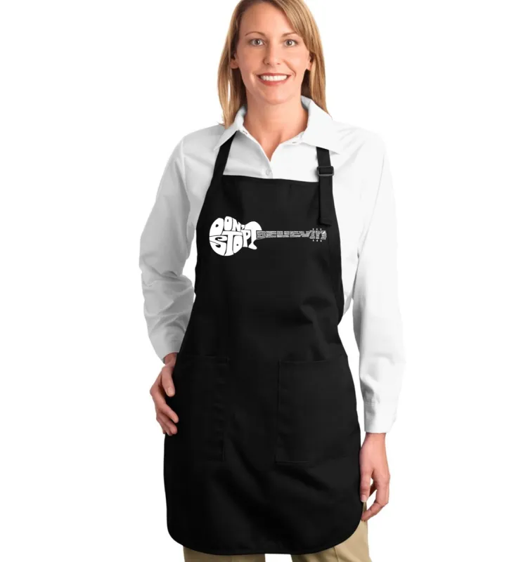 Don't Stop Believin' - Full Length Word Art Apron sold by LA Pop Art