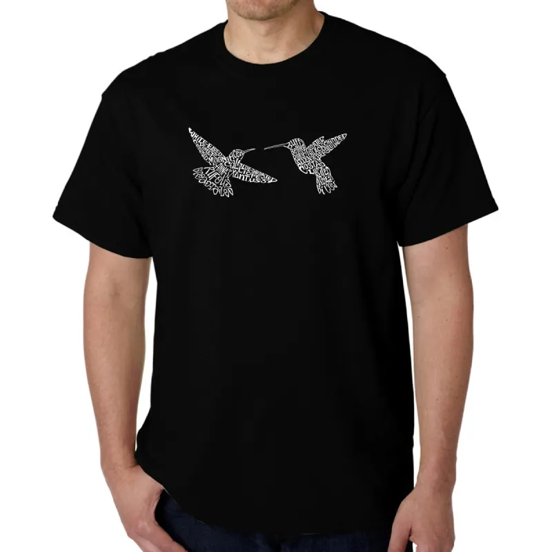Hummingbirds - Men's Word Art T-Shirt sold by LA Pop Art