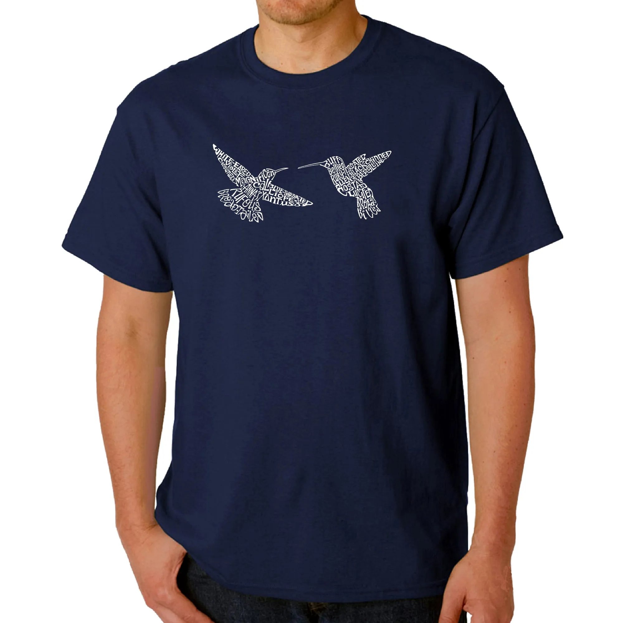 Hummingbirds - Men's Word Art T-Shirt sold by LA Pop Art product image thumbnail 3