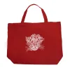 Cat Face - Large Word Art Tote Bag sold by LA Pop Art
