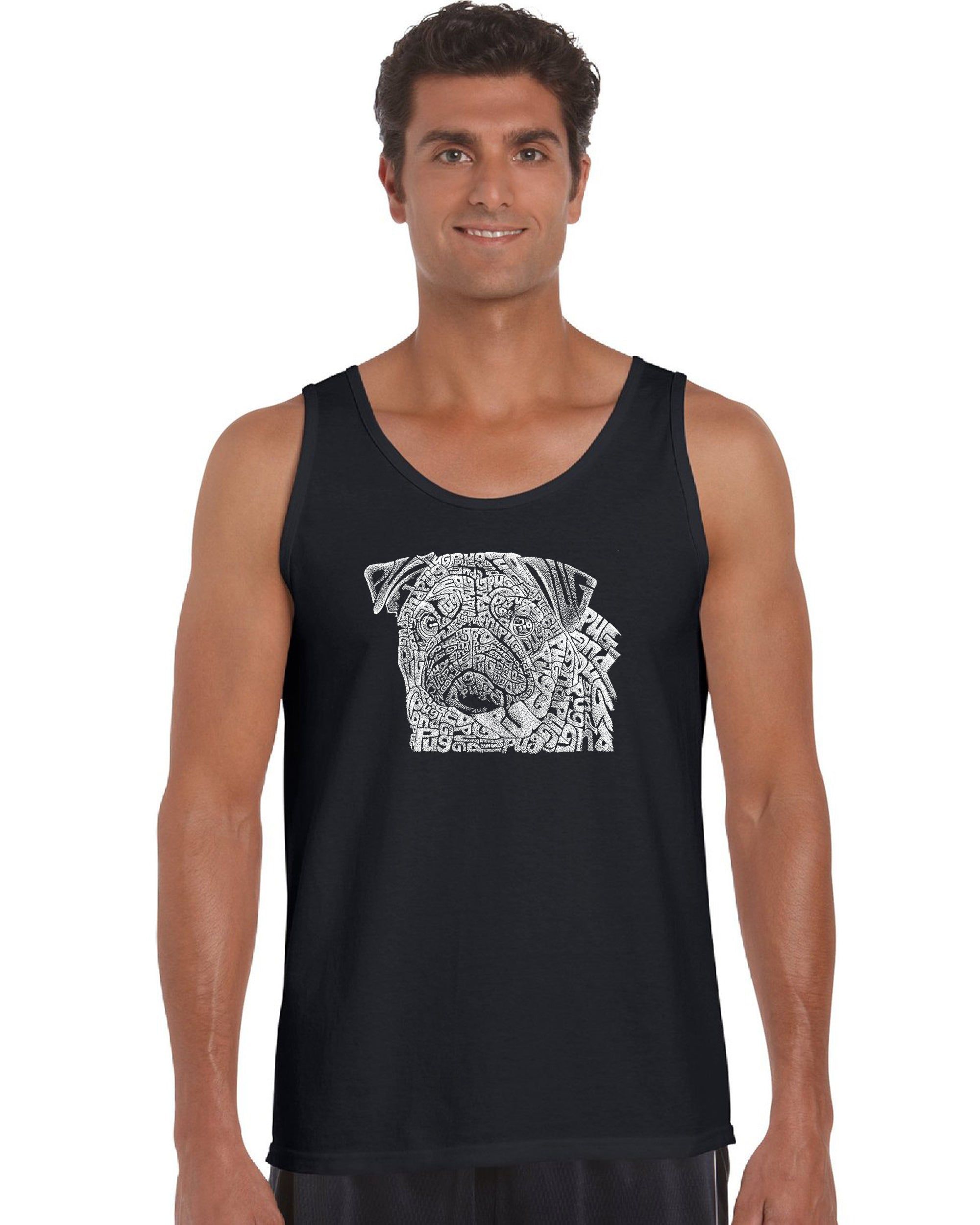 Pug Face - Men's Word Art Tank Top sold by LA Pop Art