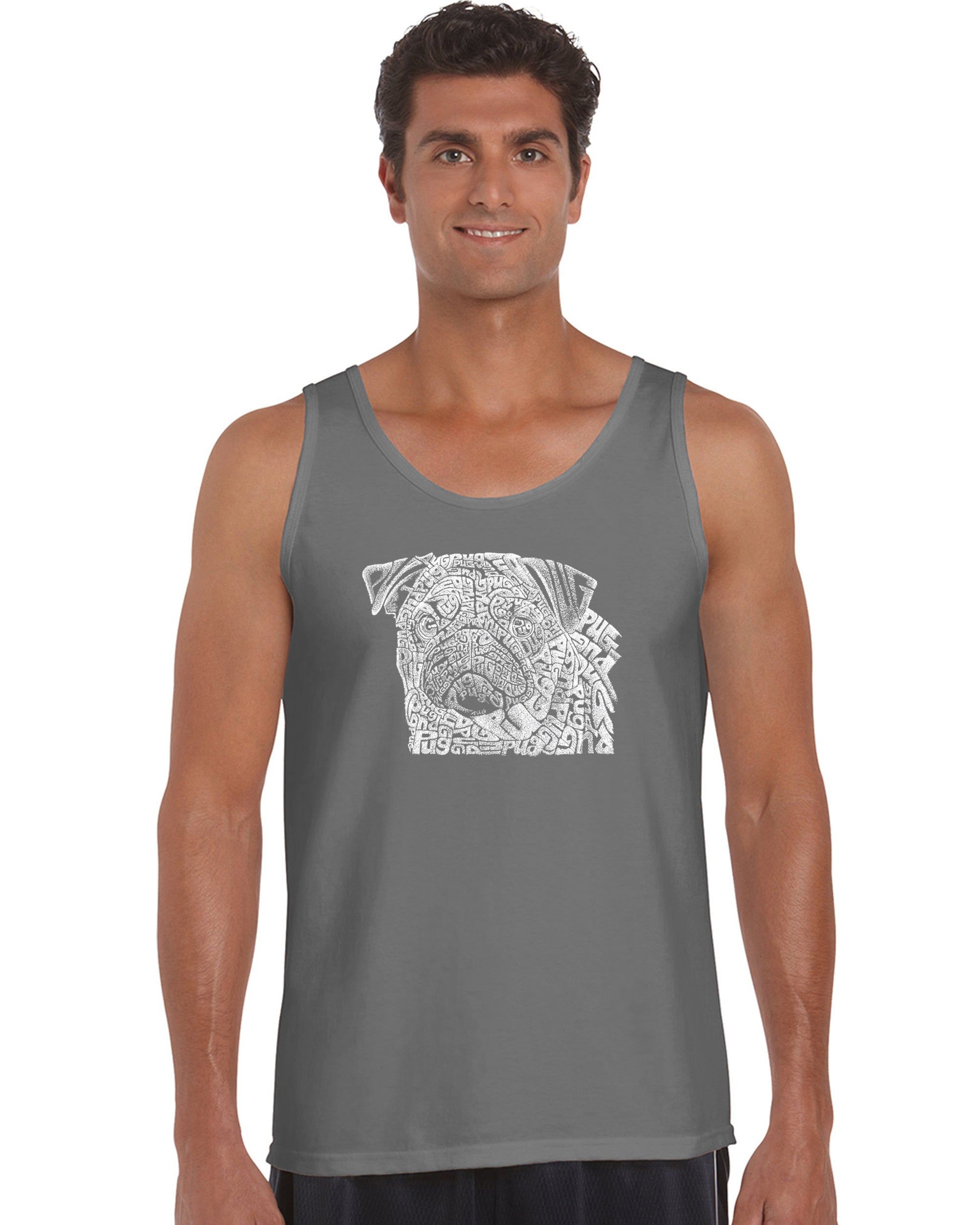 Pug Face - Men's Word Art Tank Top sold by LA Pop Art product image thumbnail 5