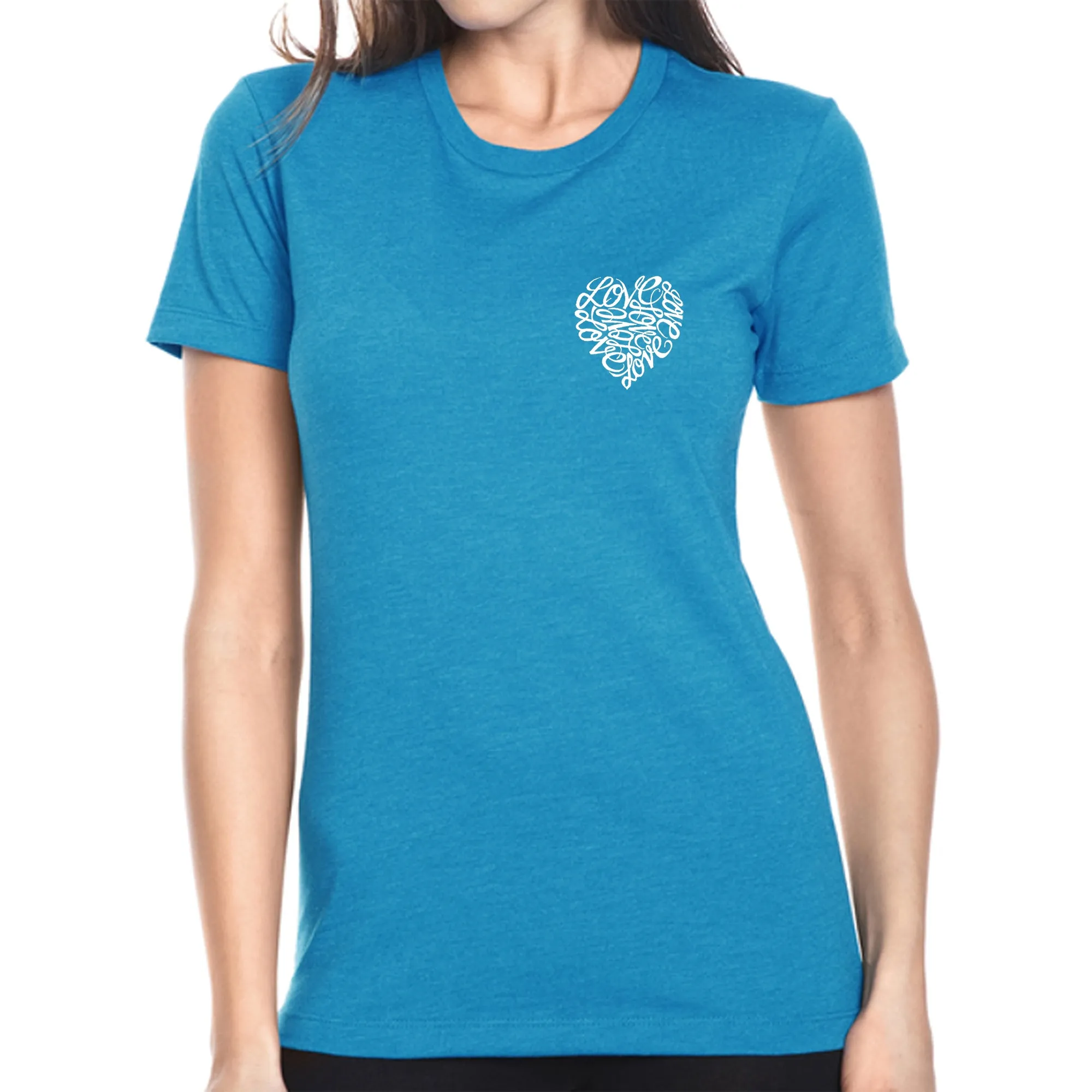 Cursive Heart - Women's Premium Blend Word Art T-Shirt sold by LA Pop Art product image thumbnail 4