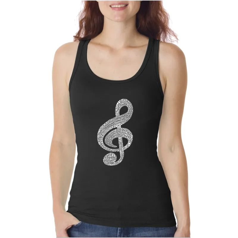 Music Note  - Women's Word Art Tank Top sold by LA Pop Art