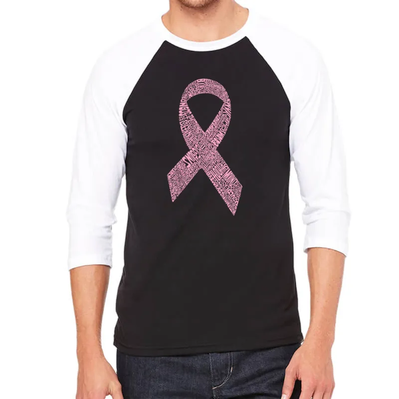 CREATED OUT OF 50 SLANG TERMS FOR BREASTS - Men's Raglan Baseball Word Art T-Shirt sold by LA Pop Art