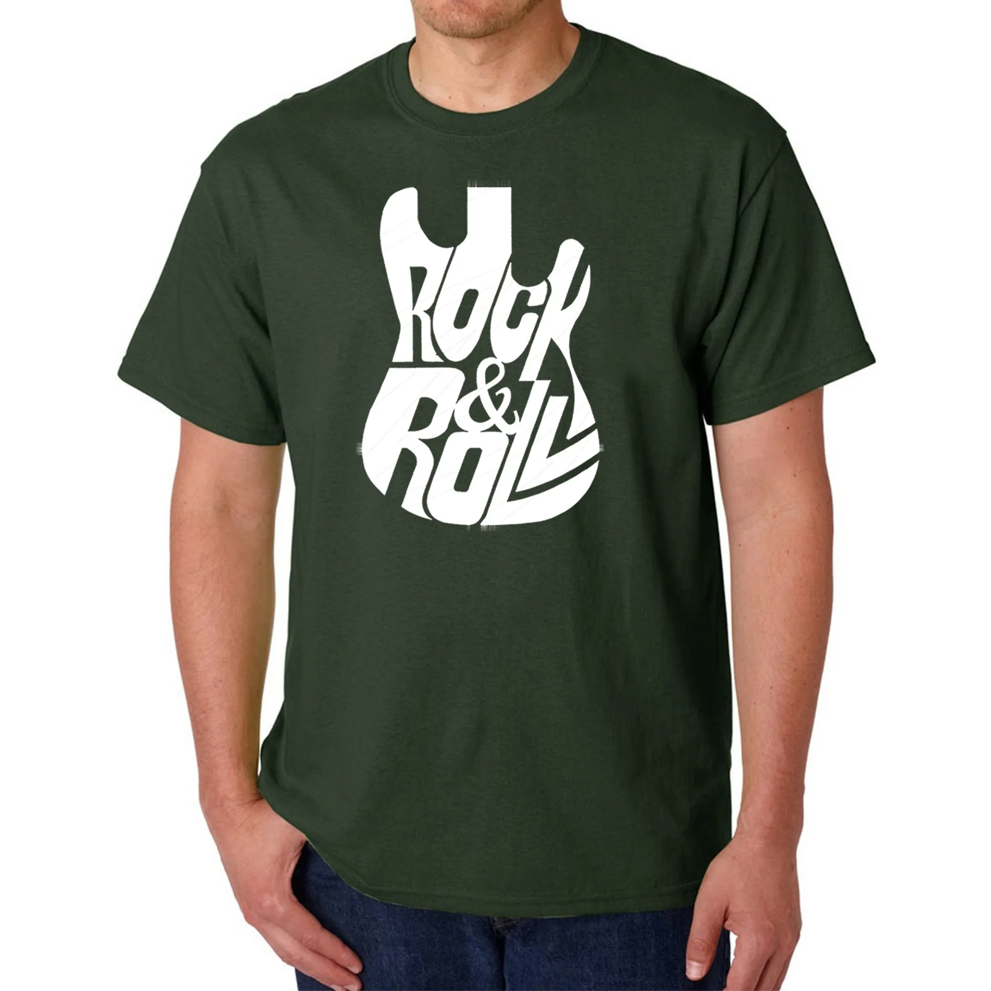 Rock And Roll Guitar - Men's Word Art T-Shirt sold by LA Pop Art product image thumbnail 4