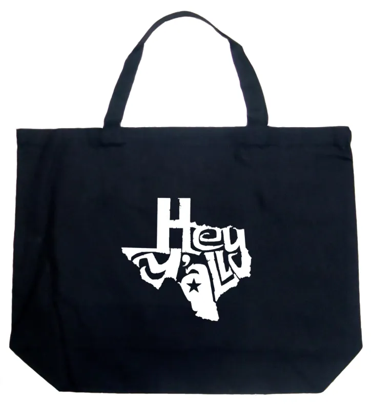 Hey Yall - Large Word Art Tote Bag sold by LA Pop Art