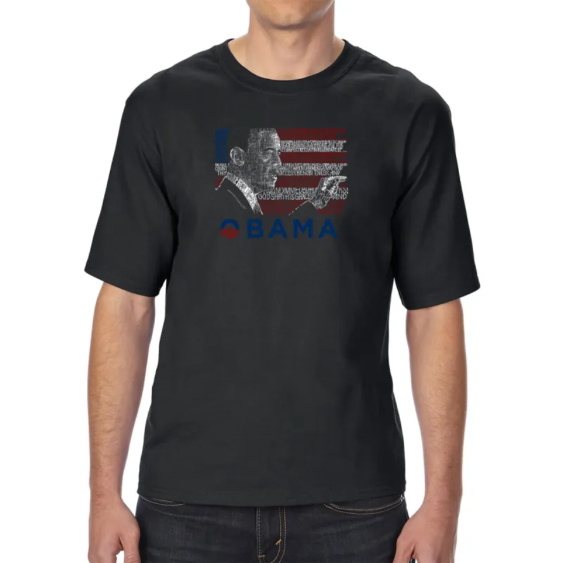 OBAMA AMERICA THE BEAUTIFUL - Men's Tall Word Art T-Shirt sold by LA Pop Art