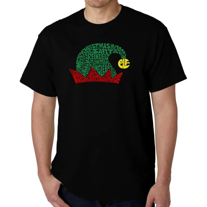 Christmas Elf Hat - Men's Word Art T-Shirt sold by LA Pop Art