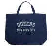 POPULAR NEIGHBORHOODS IN QUEENS, NY - Large Word Art Tote Bag sold by LA Pop Art