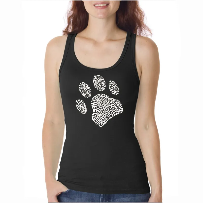Dog Paw  - Women's Word Art Tank Top sold by LA Pop Art