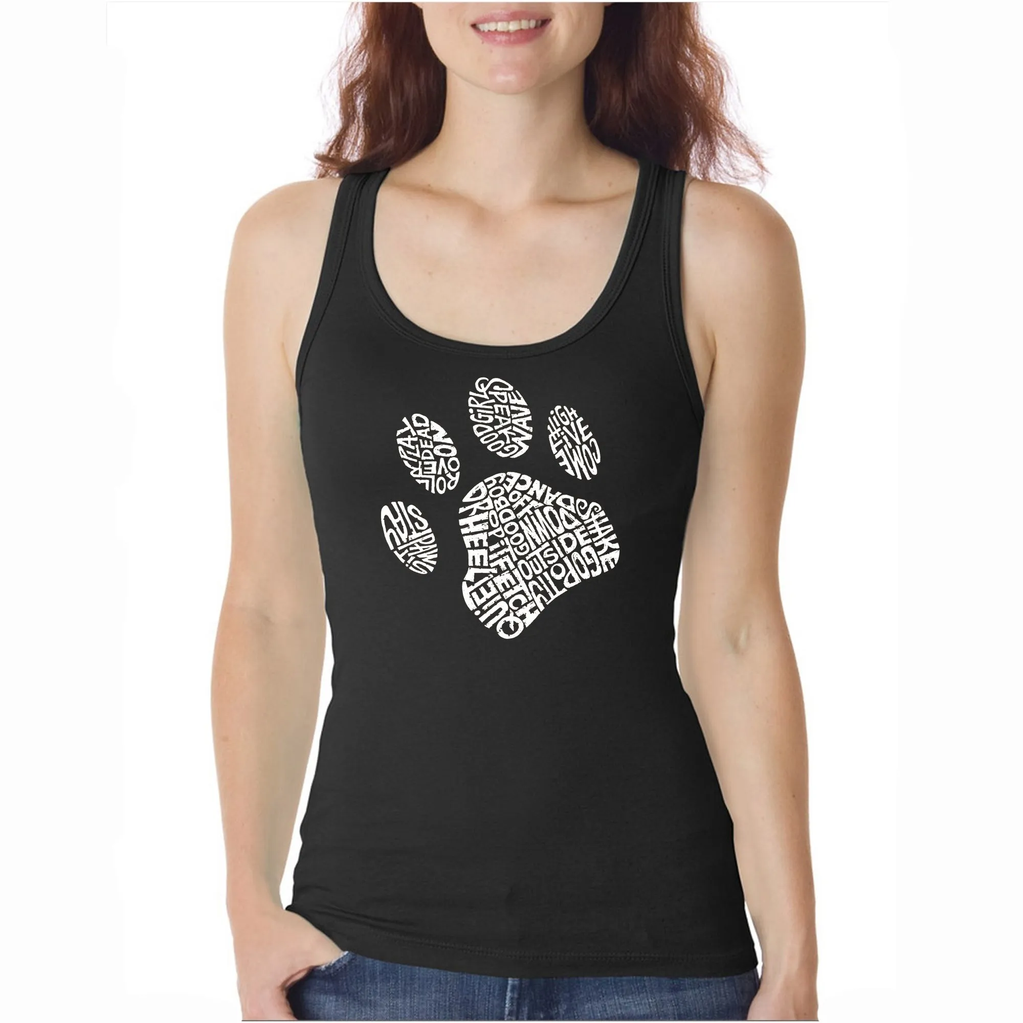 Dog Paw - Women's Word Art Tank Top sold by LA Pop Art