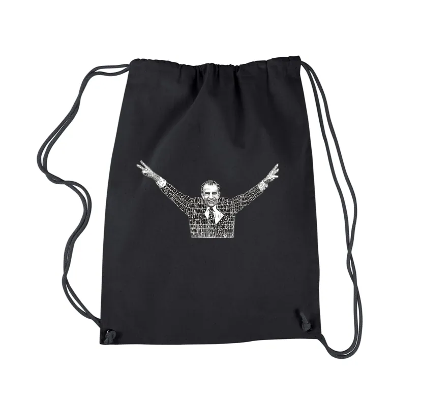 I'M NOT A CROOK - Drawstring Backpack sold by LA Pop Art