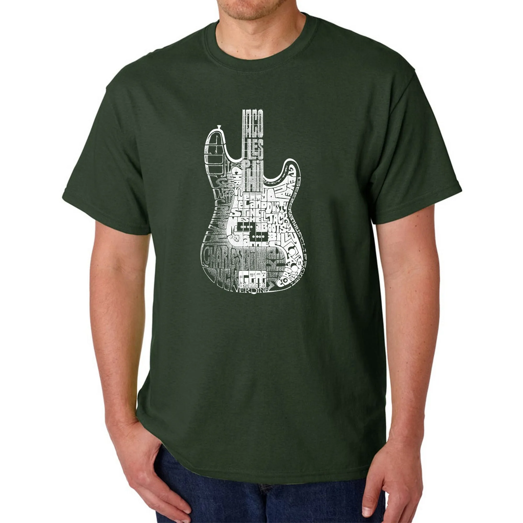 Bass Guitar - Men's Word Art T-Shirt sold by LA Pop Art product image thumbnail 4