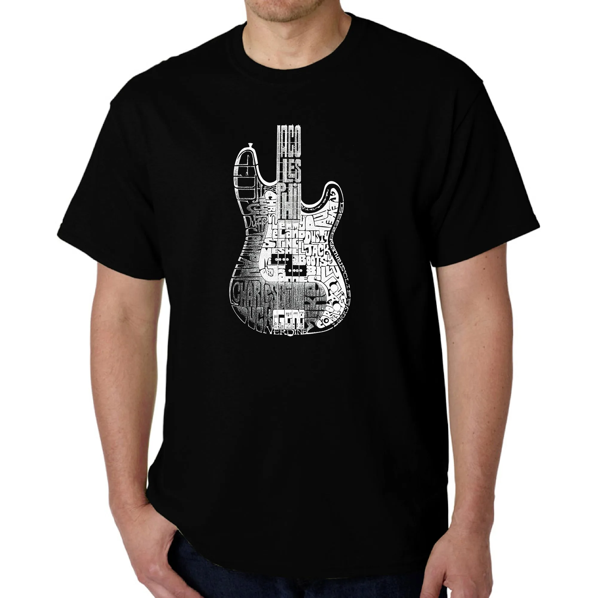 Bass Guitar - Men's Word Art T-Shirt sold by LA Pop Art