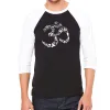 THE OM SYMBOL OUT OF YOGA POSES - Men's Raglan Baseball Word Art T-Shirt sold by LA Pop Art