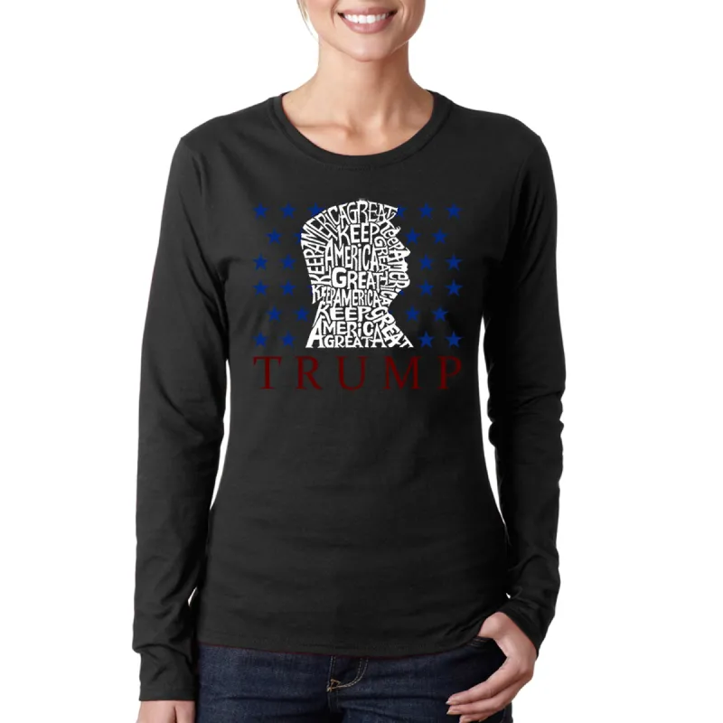 Keep America Great - Women's Word Art Long Sleeve T-Shirt sold by LA Pop Art