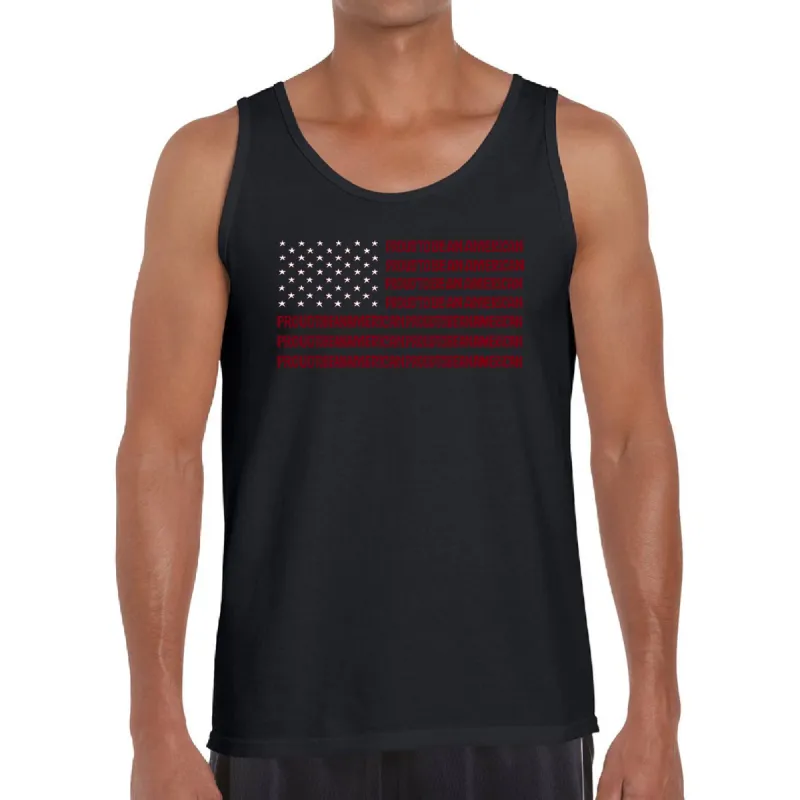 Proud To Be An American - Men's Word Art Tank Top sold by LA Pop Art