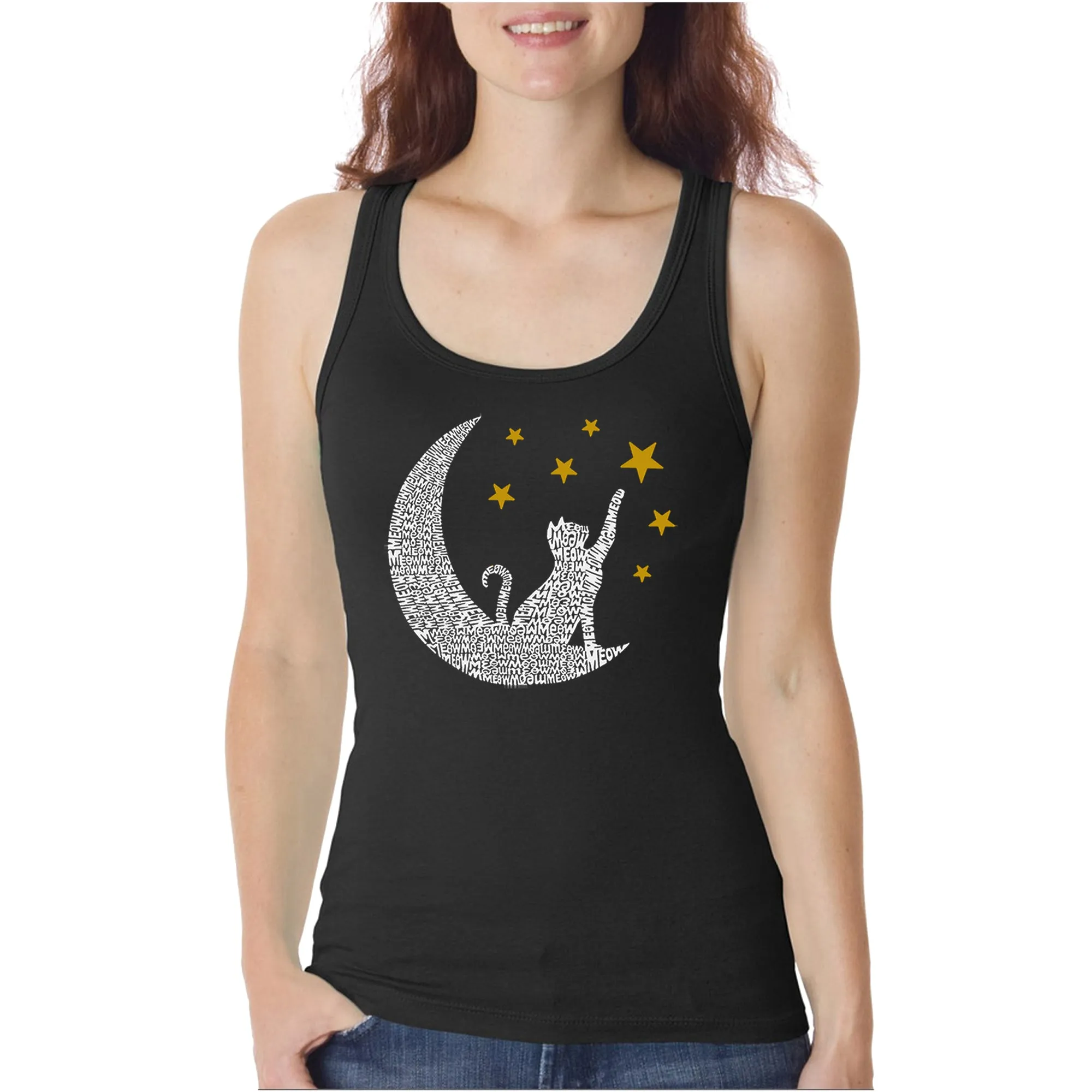 Cat Moon - Women's Word Art Tank Top sold by LA Pop Art