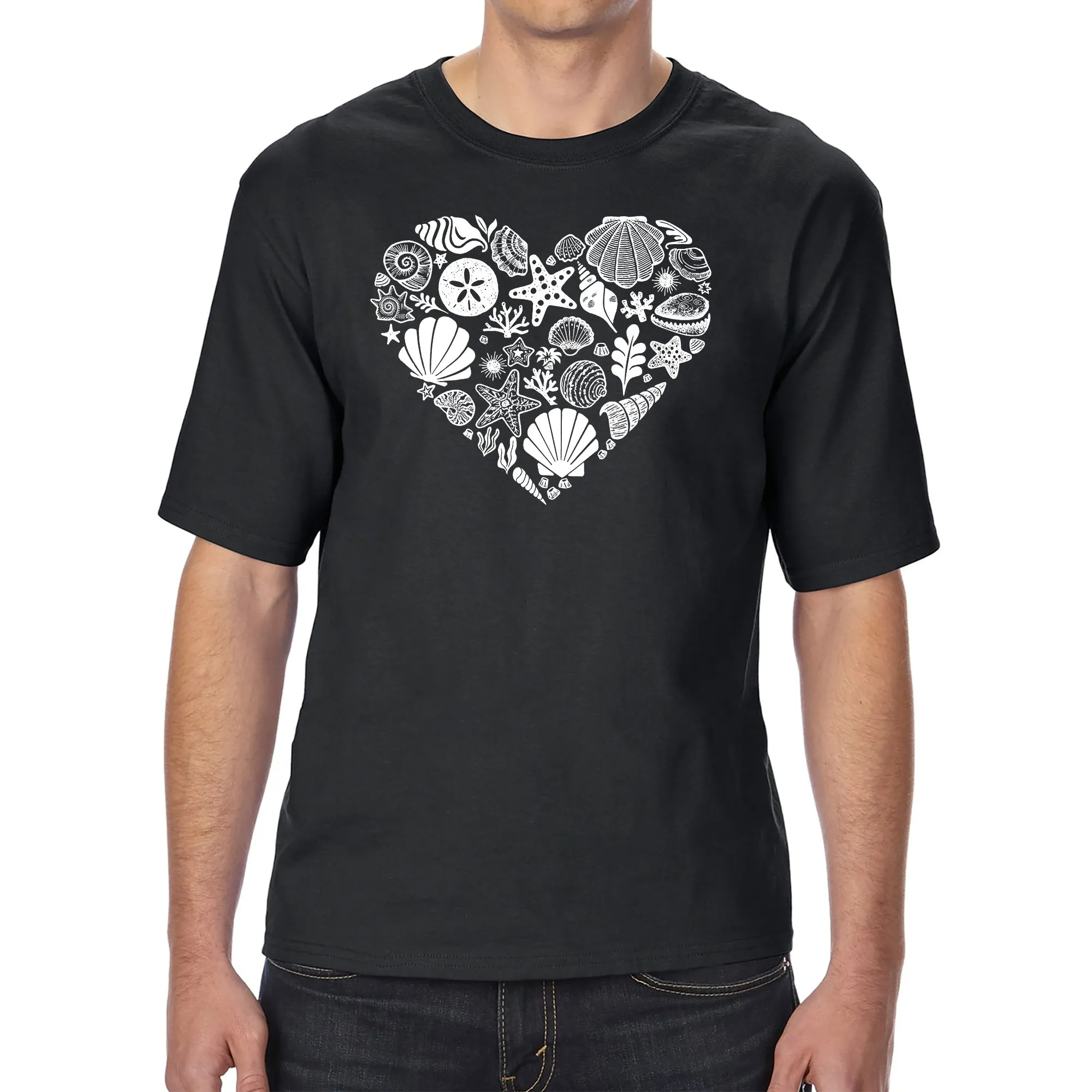 Sea Shells - Men's Tall and Long Word Art T-Shirt sold by LA Pop Art