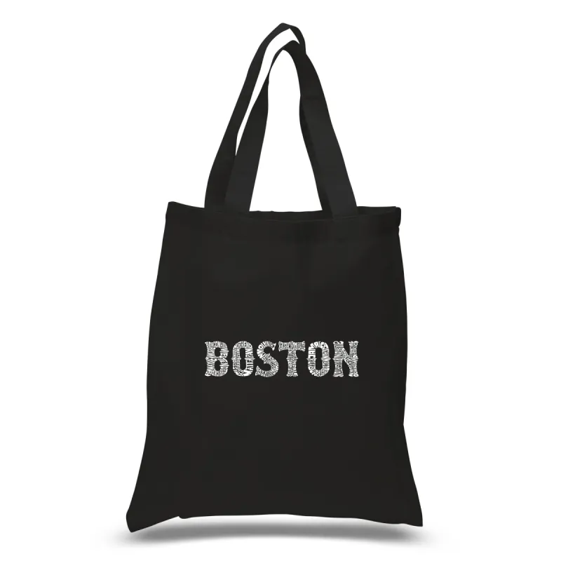 BOSTON NEIGHBORHOODS - Small Word Art Tote Bag sold by LA Pop Art