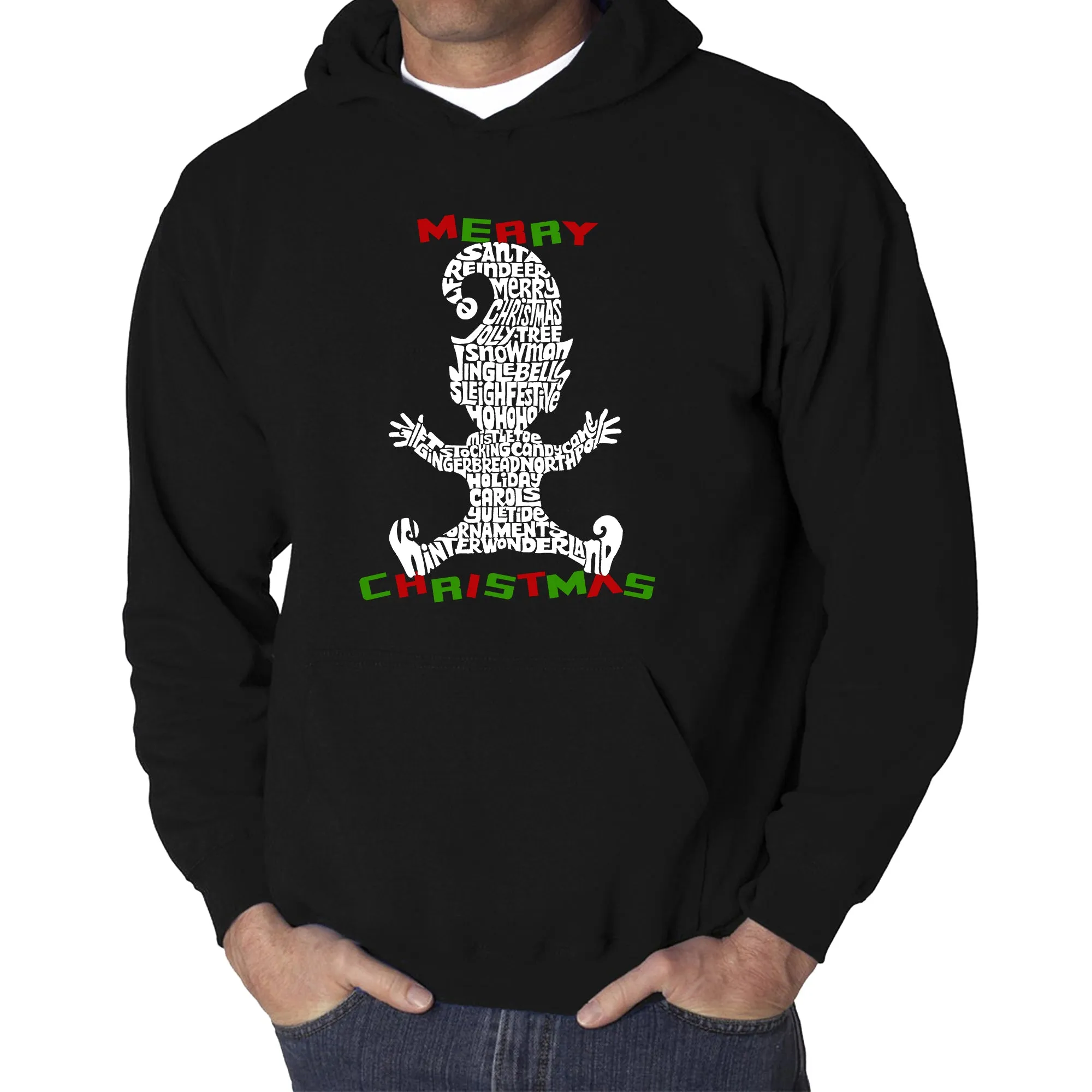 Christmas Elf - Men's Word Art Hooded Sweatshirt sold by LA Pop Art