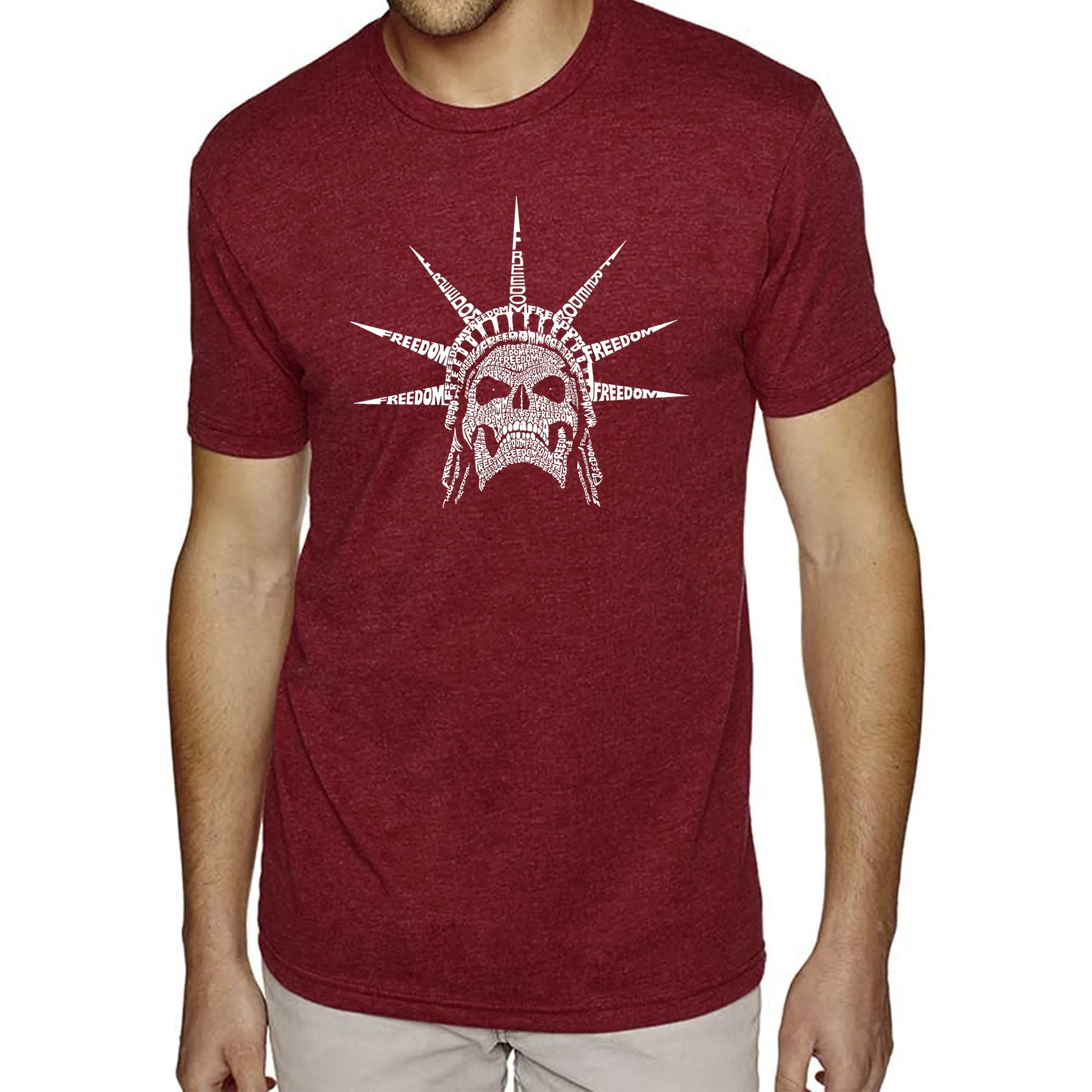 Freedom Skull - Men's Premium Blend Word Art T-Shirt sold by LA Pop Art product image thumbnail 5
