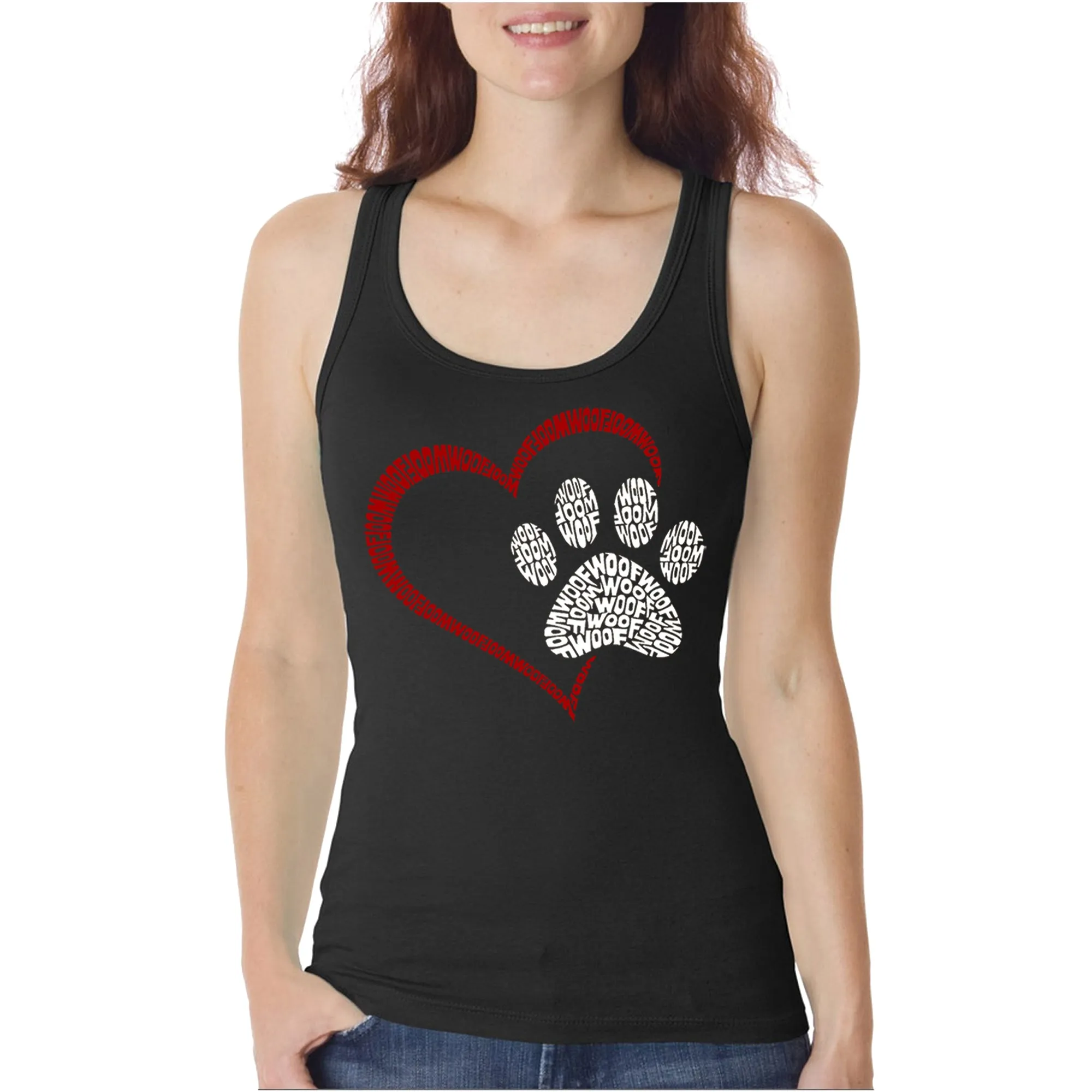 Paw Heart - Women's Word Art Tank Top sold by LA Pop Art